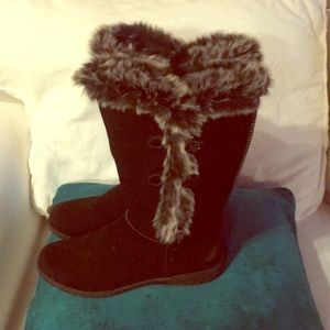 Naturalizer black flat boots